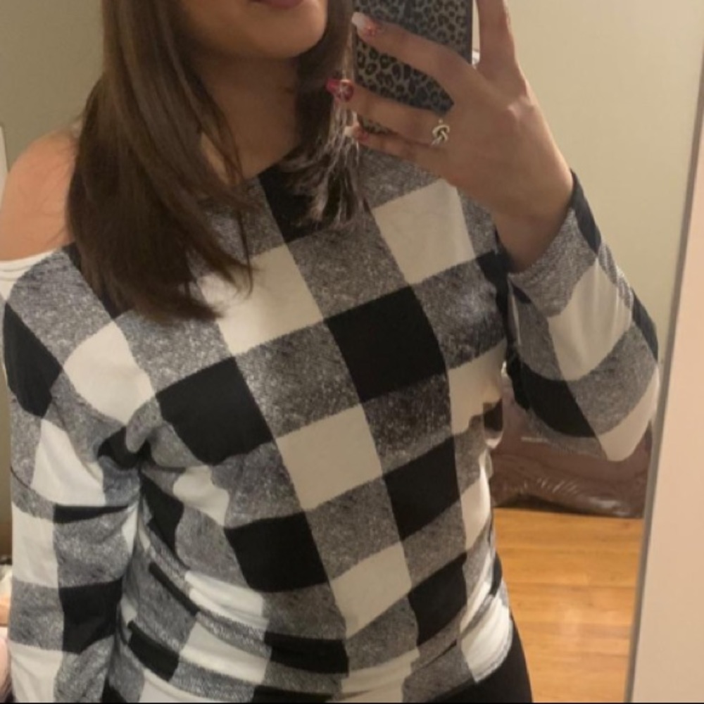 SHANNON• plaid slouched top - Picture 3 of 3
